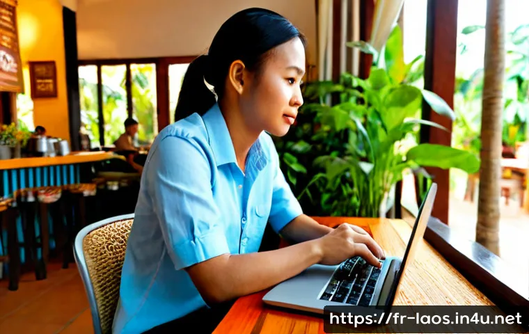 Home 17 라오스와 서구화된 라이프스타일 - Photorealistic lifestyle scene in Vientiane, Laos: a young Lao professional in smart casual clothing...